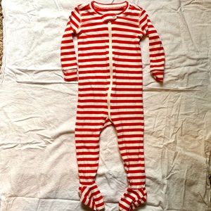 EUC 12m Primary striped Footie